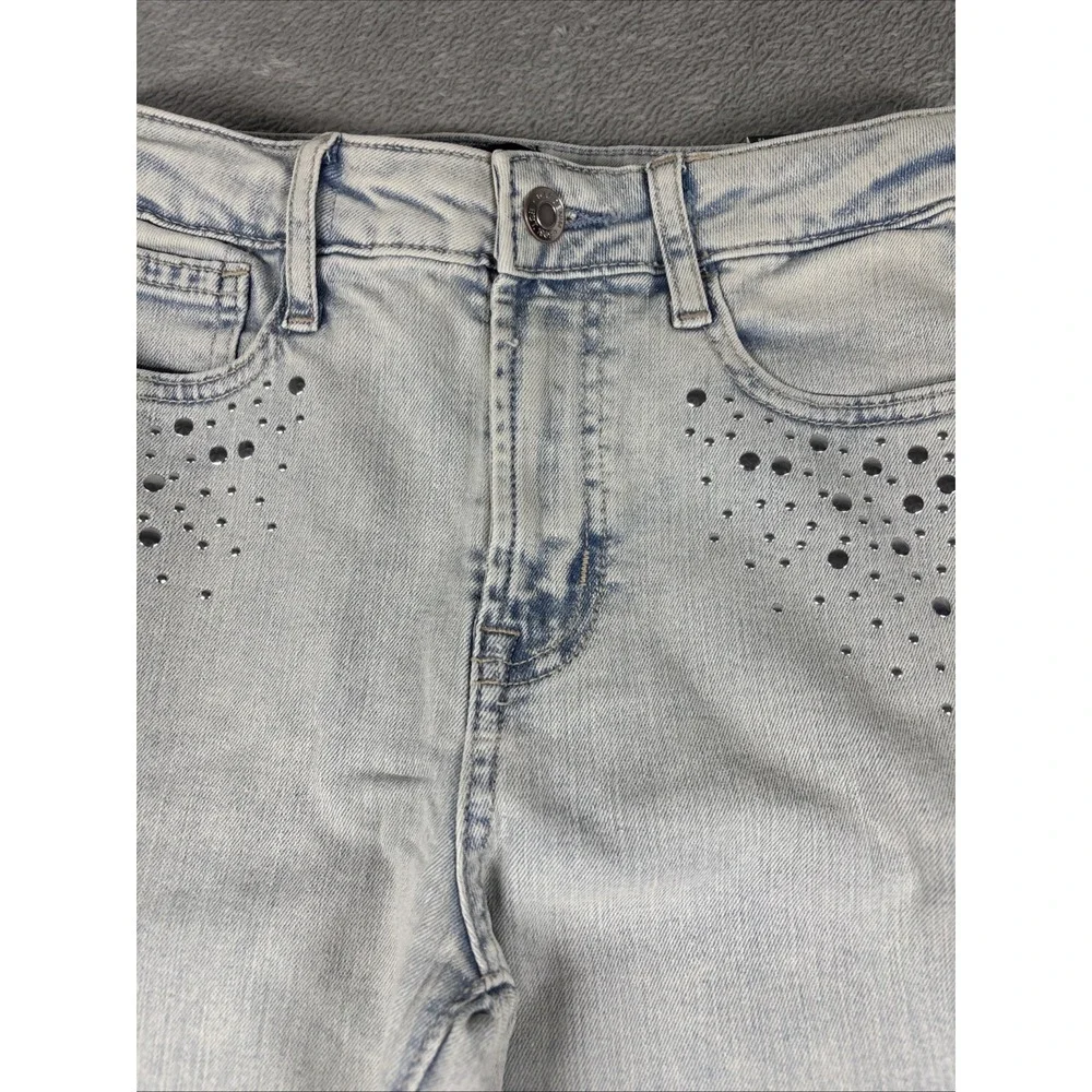 GAP Denim Girls' 70's Flare Stretch Adjustable Waist Studded‎ Jeans Light 12 NWT